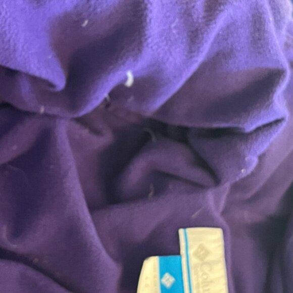 Columbia Snuggly Bunny Bunting baby snowsuit 3-6 months down hooded teal purple - Picture 14 of 14